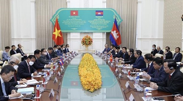 Vietnam-Cambodge : Entretien entre Pham Minh Chinh et Samdech Techo Hun Sen hinh anh 1