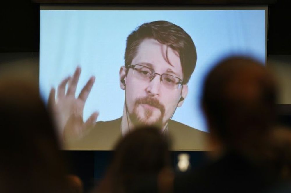 Edward Snowden lors d'une vidéoconférence