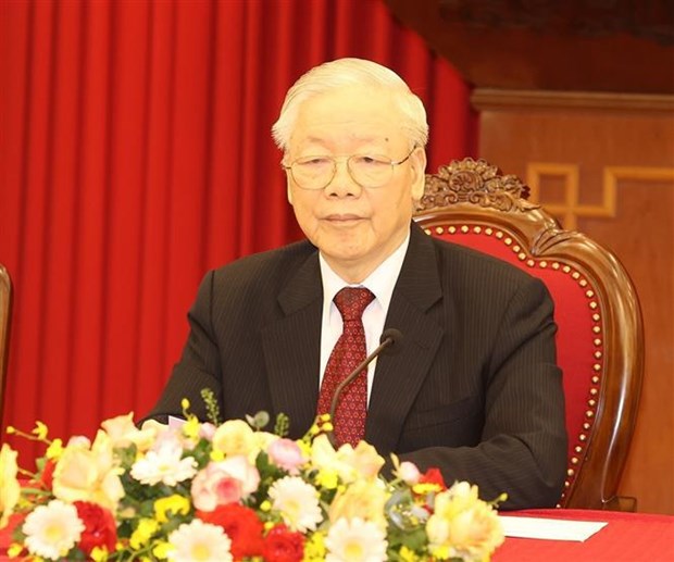 Vietnam-Cambodge: Le leader du PCV felicite le president du PPC hinh anh 1
